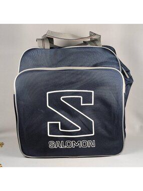 Vintage Salomon Ski Boot Bag Navy Blue 1980s Backpack Straps Carry Handles